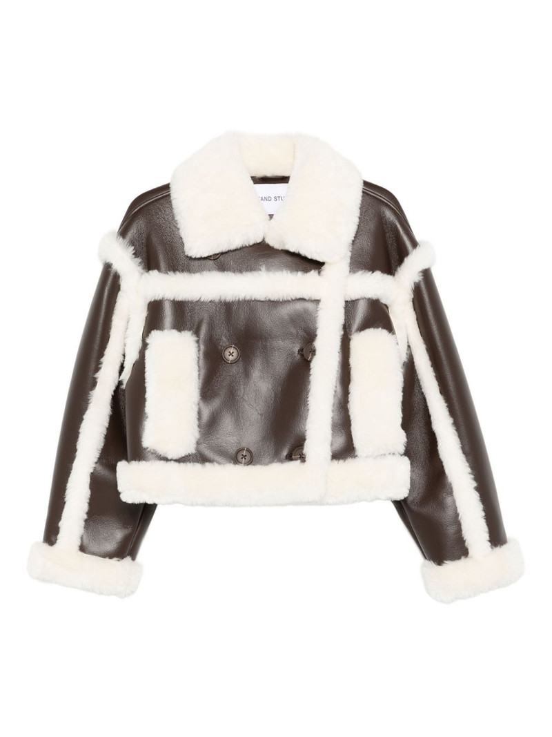 button-fastening shearling jacket 1