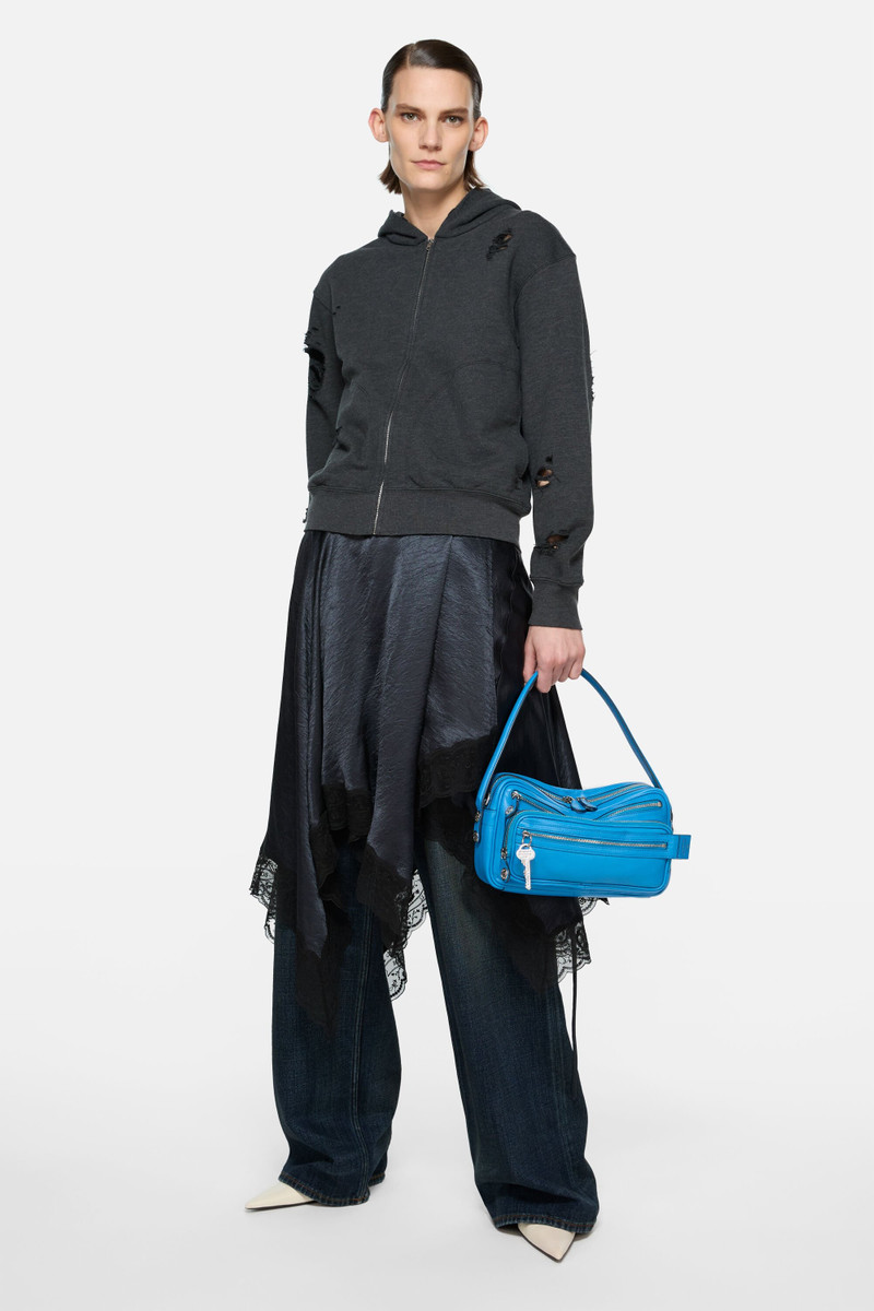 Acne Studios Hooded zipper sweater - Black melange outlook