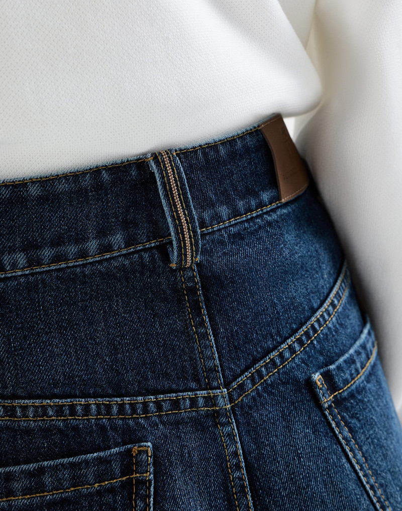 Authentic denim mini skirt with monili 4