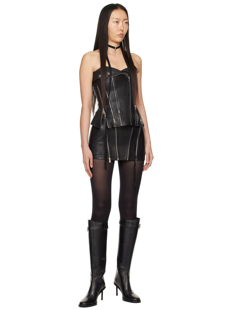 Dion Lee Black Biker Leather Camisole outlook