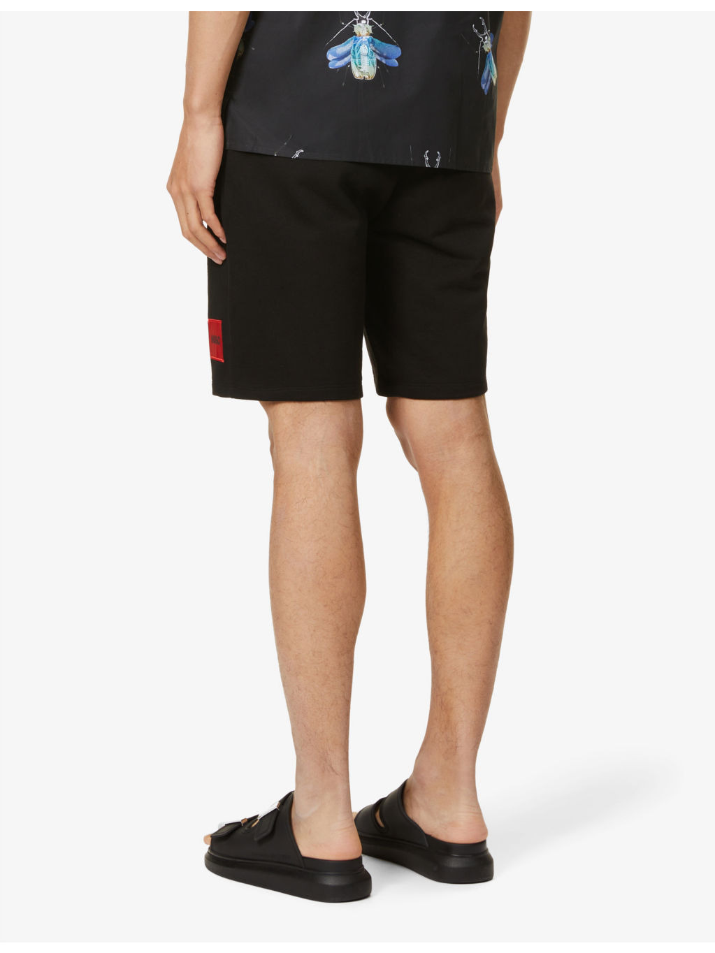 Logo-patch relaxed-fit cotton-jersey shorts - 4