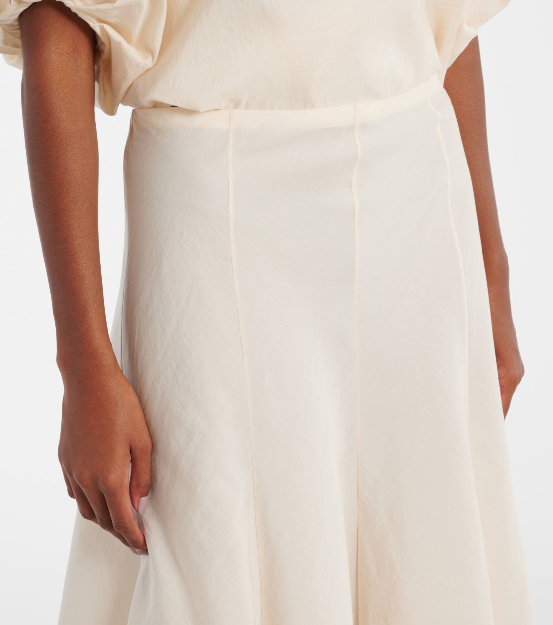 Lenno silk and cotton maxi skirt - 4