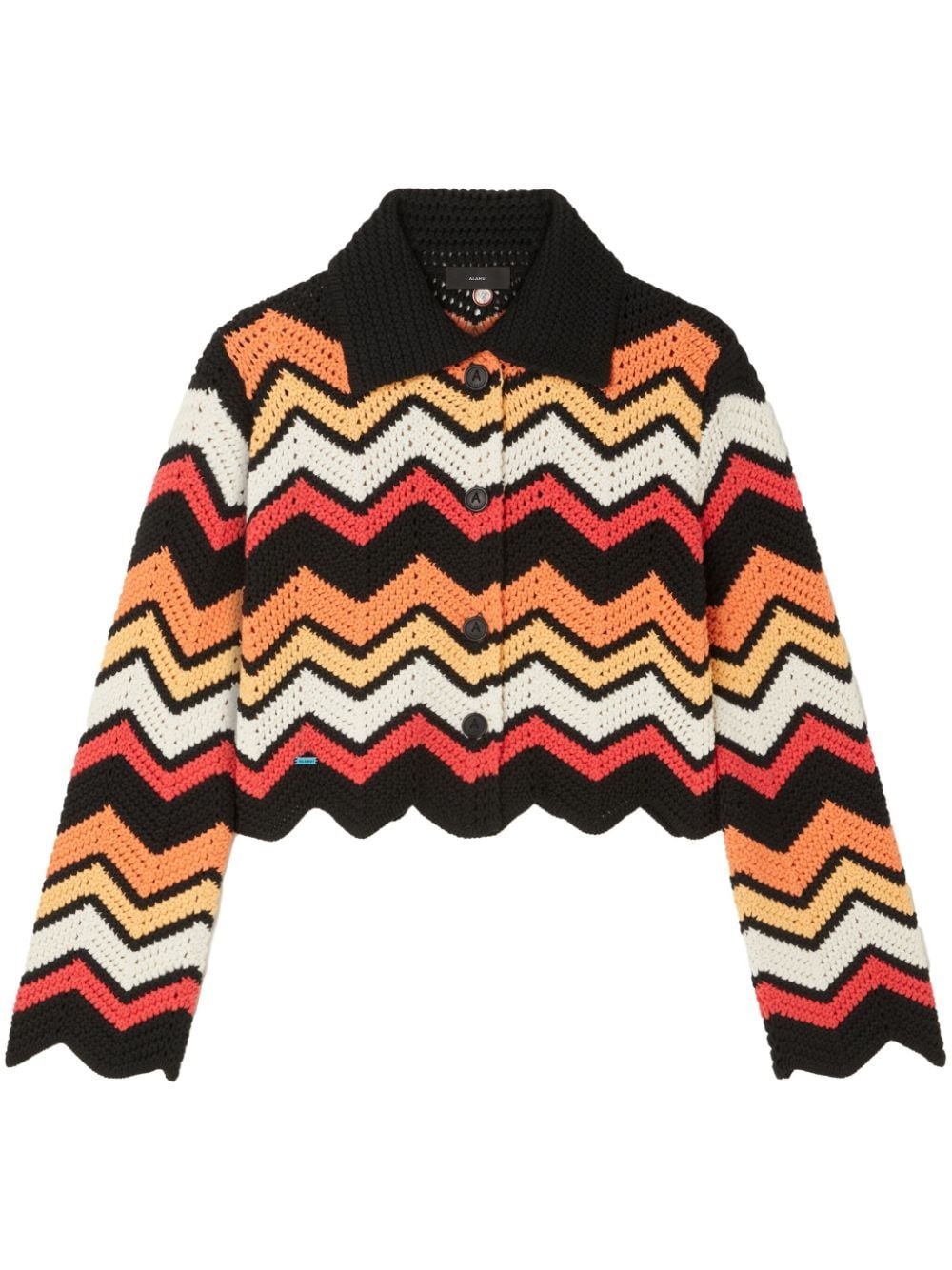 Kaleidoscopic chevron knitted jacket - 1