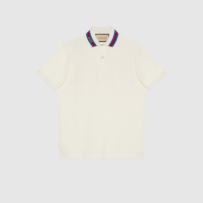 Cotton piquet polo with Square GG 1