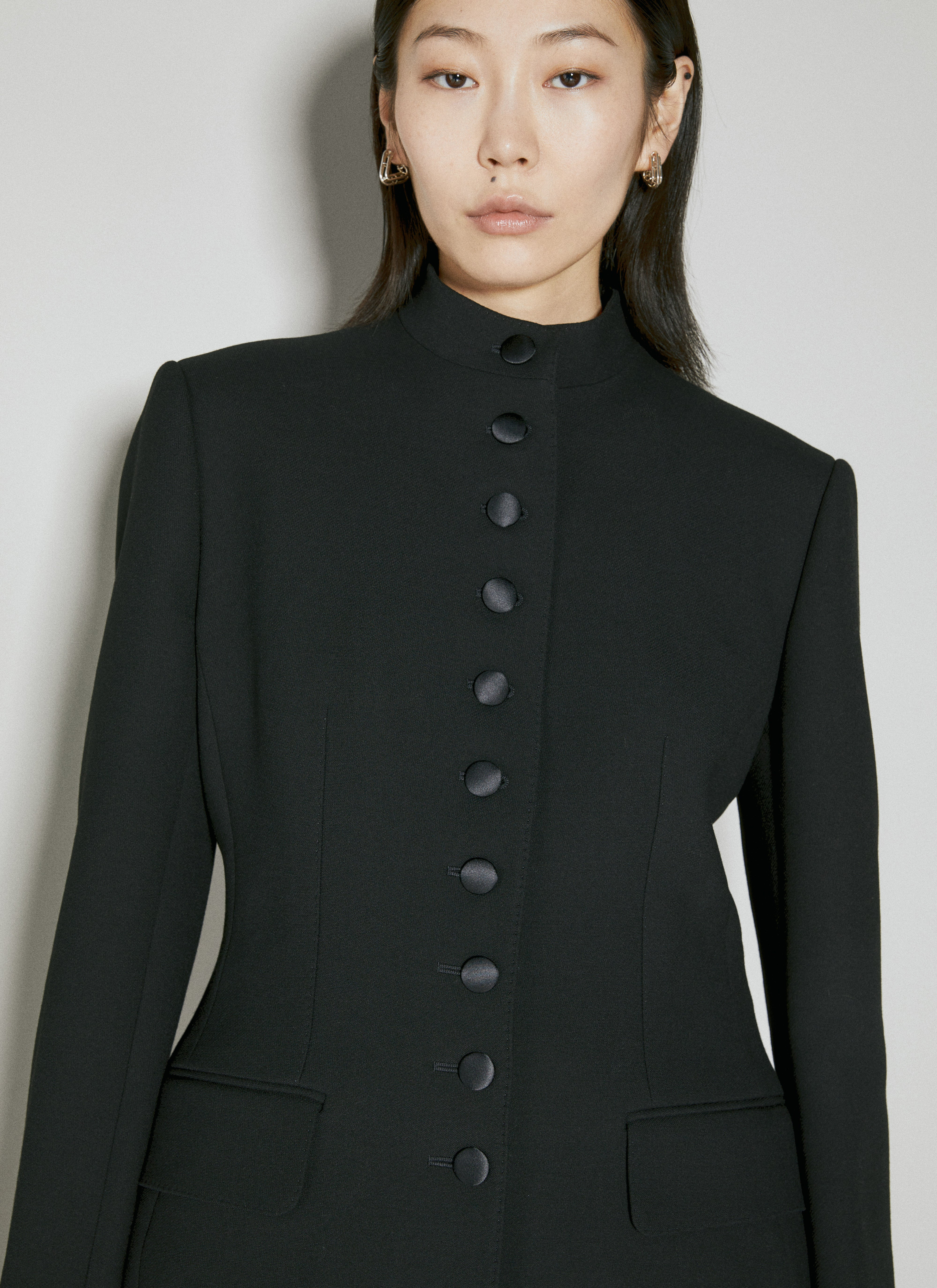 Dolce & Gabbana Women Long Single-Breasted Wool Cady Jacket - 3