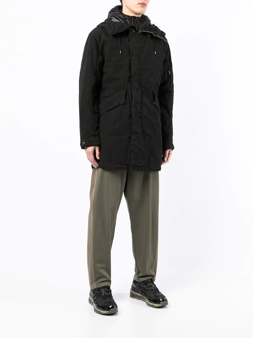 drawstring single-breasted jacket - 3