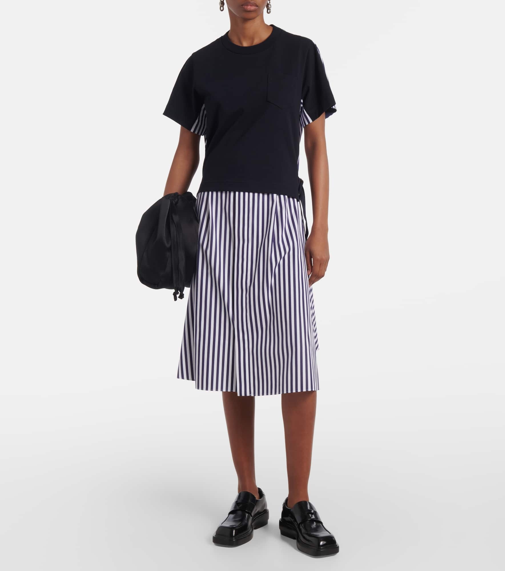 sacai Striped cotton shirt dress | mytheresa | REVERSIBLE