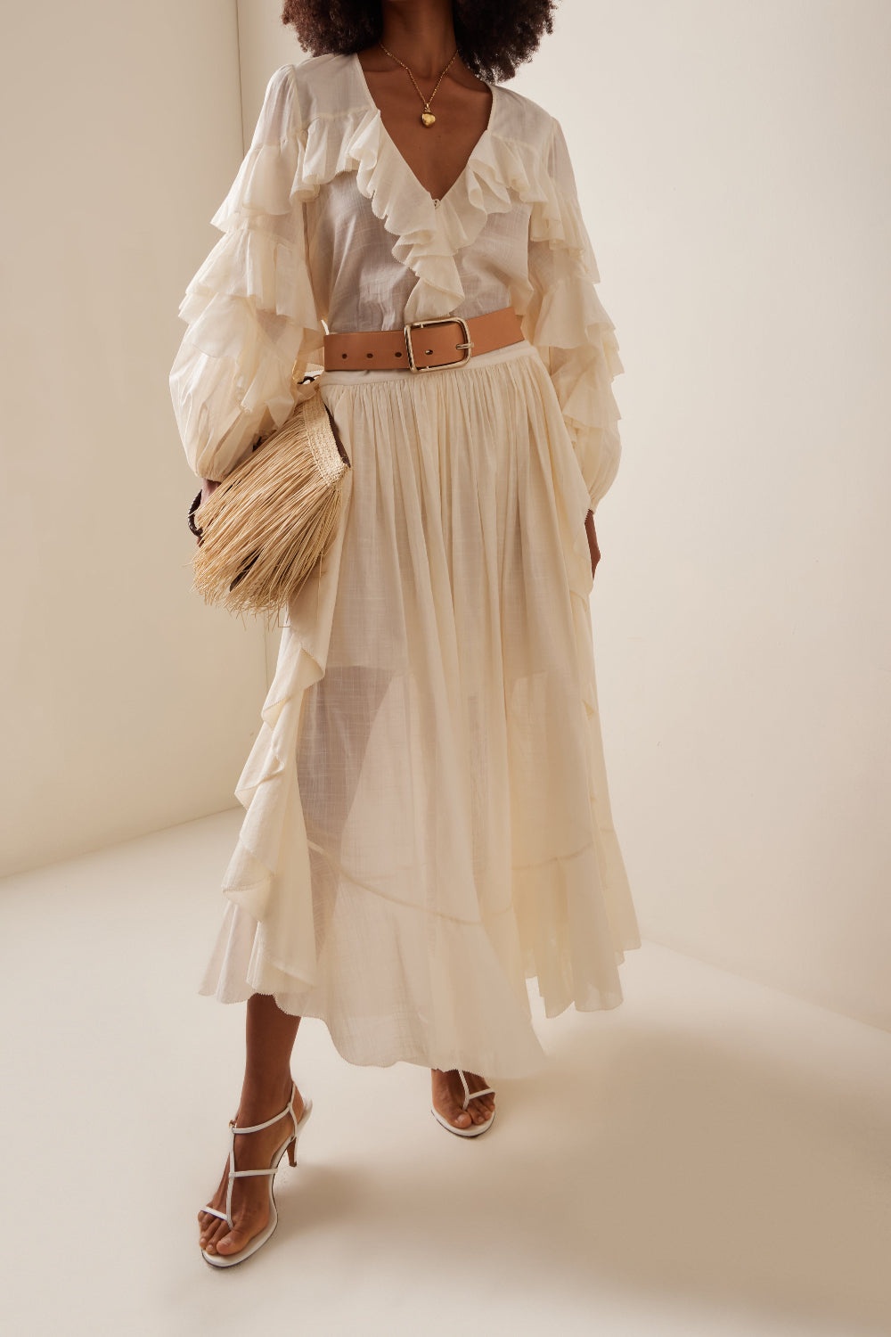 Acacia Ruffle Blouse Tea - 2