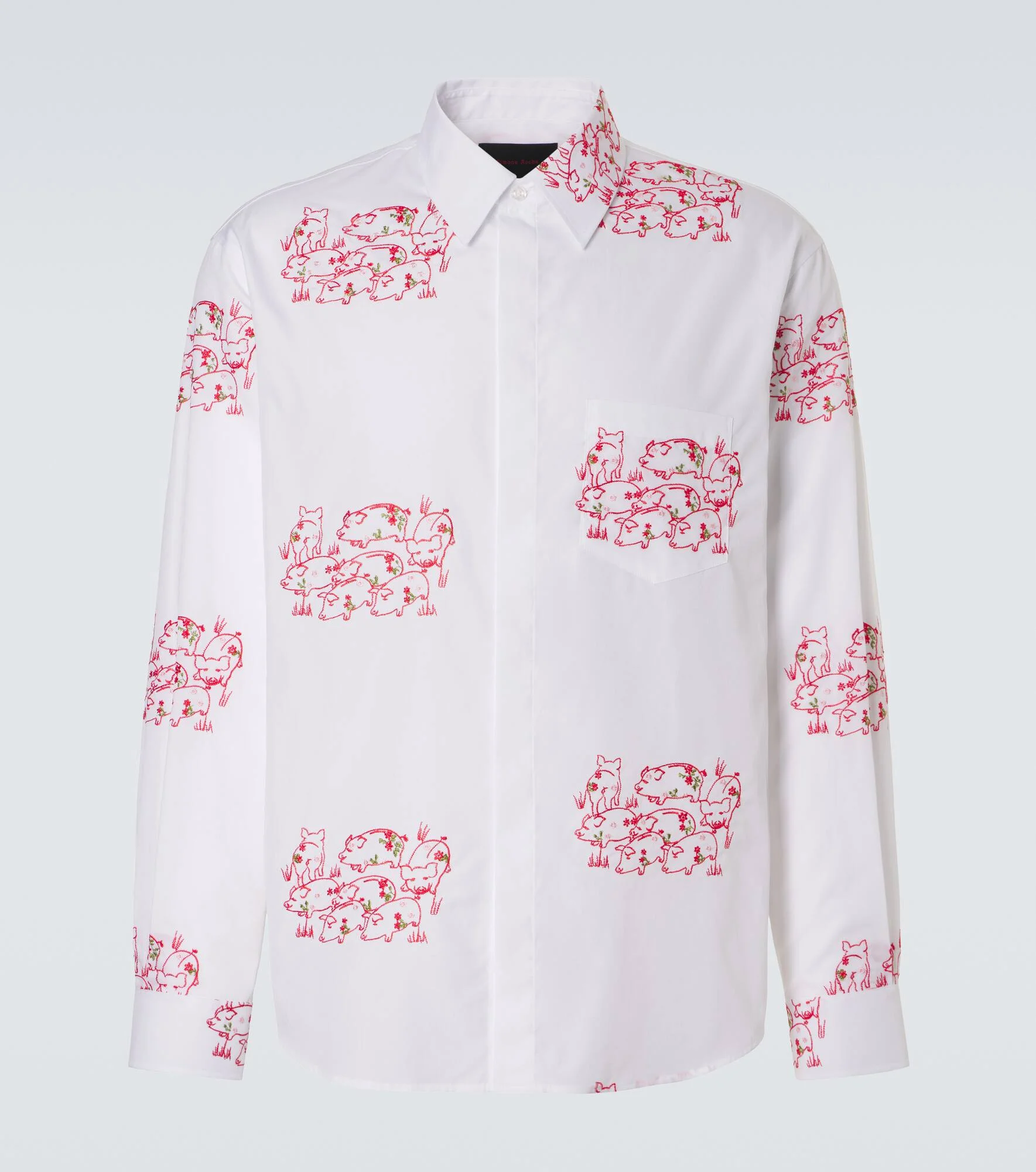 Embroidered cotton poplin shirt - 1
