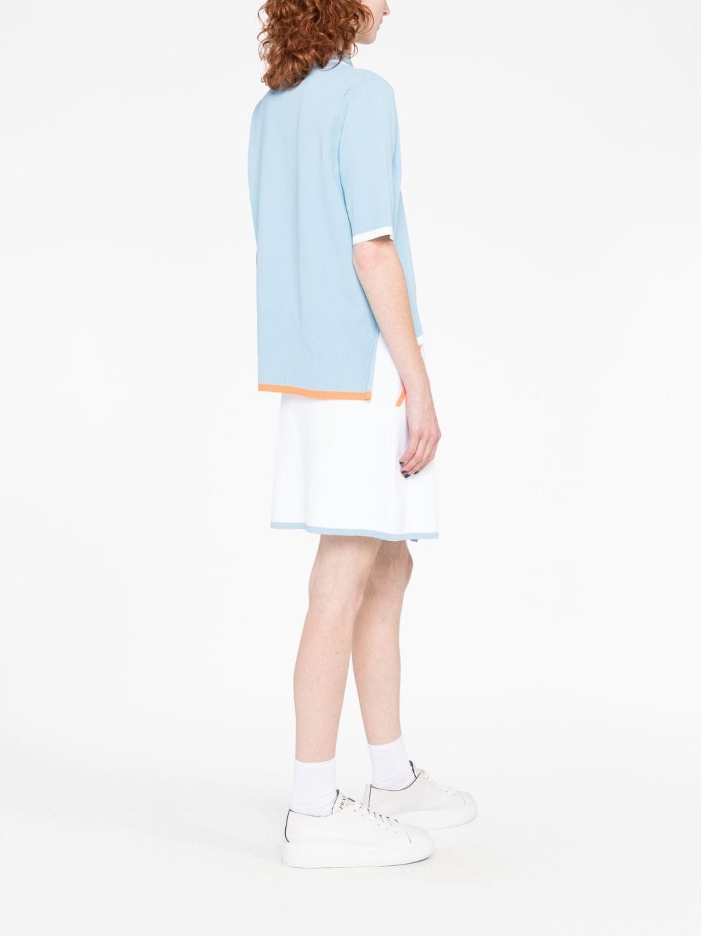 4-Bar Stripe box pleat miniskirt - 4