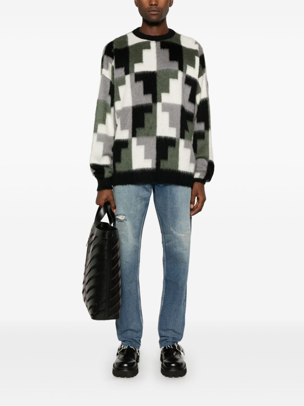 Aop Damier sweater - 2