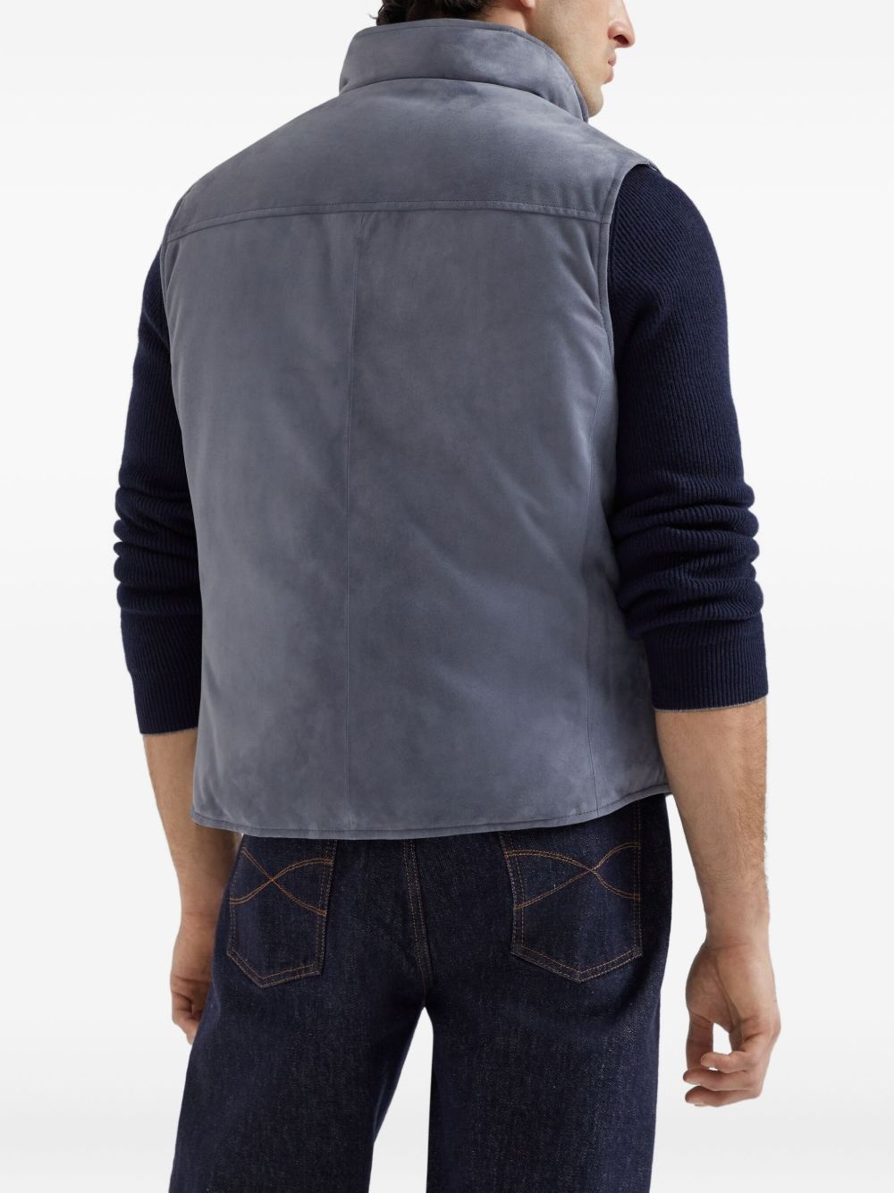 suede buttoned vest - 5