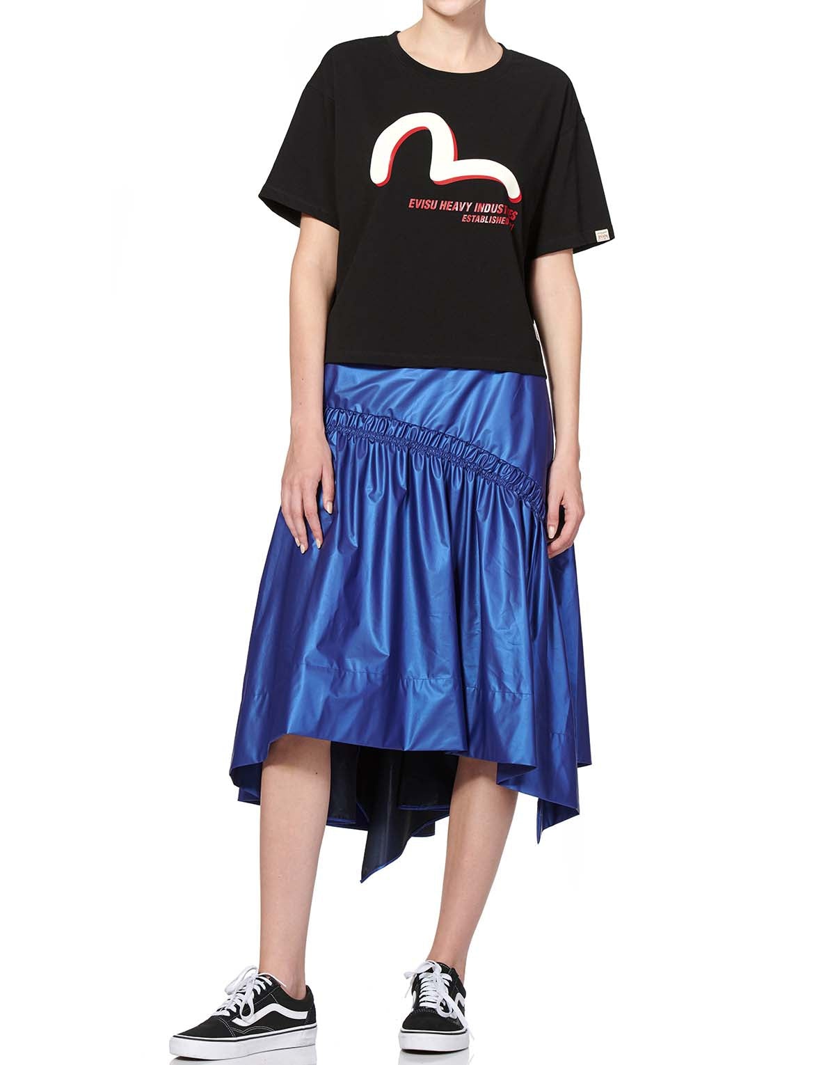 Layered Skirt with Logo and Seagull Print - 3