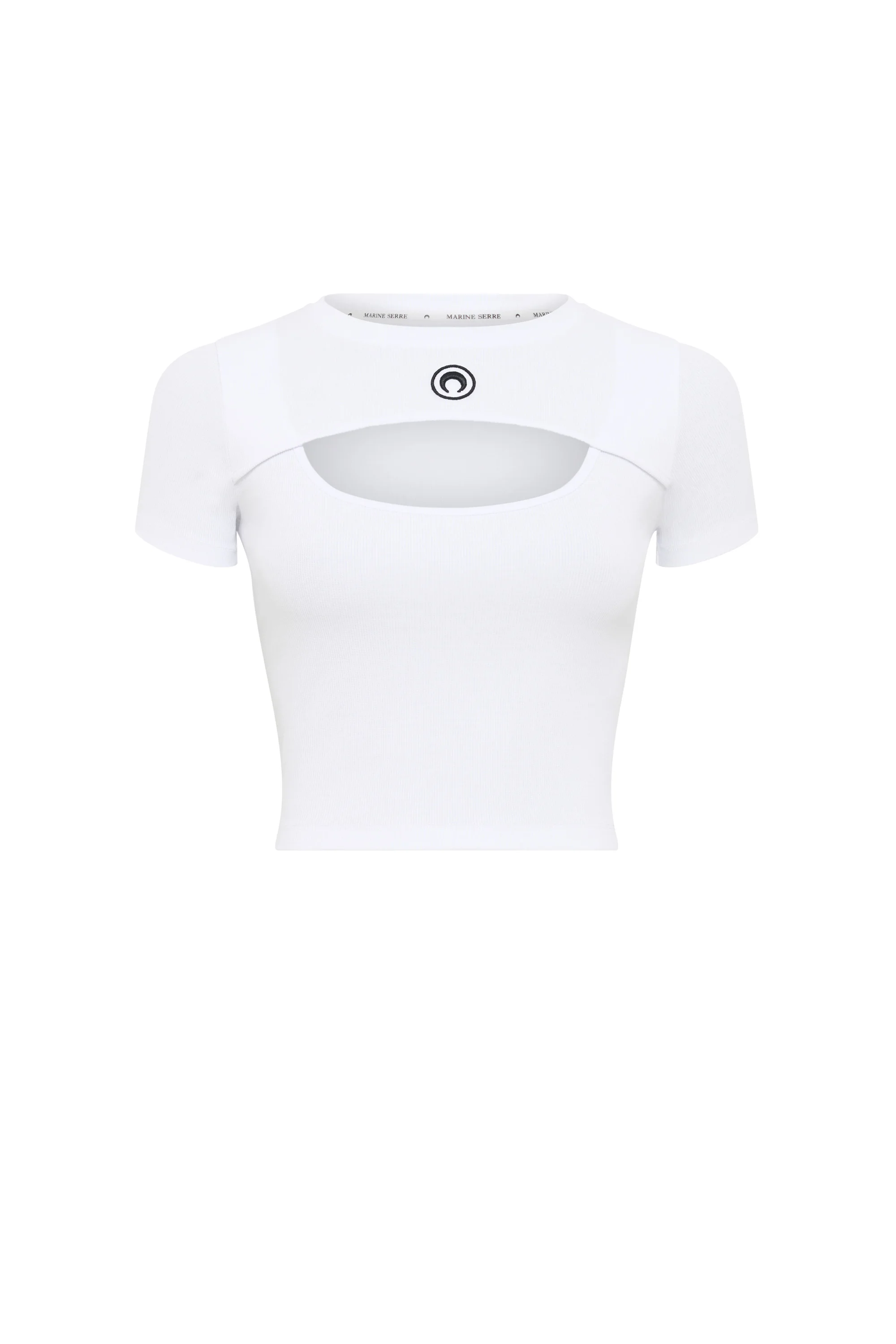 Moon Logo Ribbed Jersey Cut-Out T-Shirt - 1