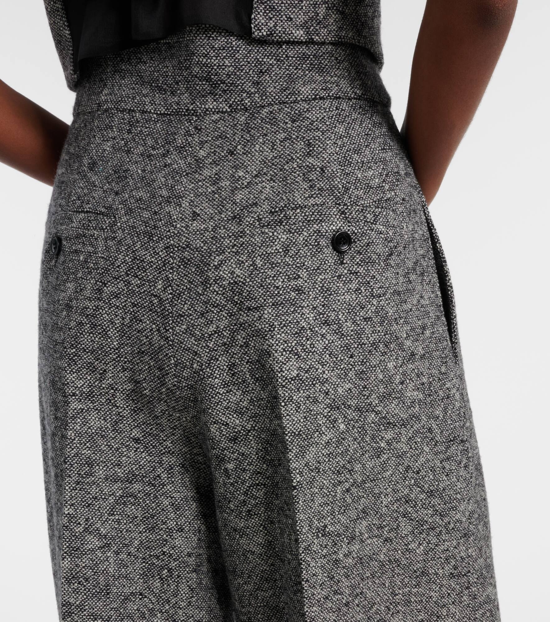 Simone wool and silk tweed wide-leg pants - 5