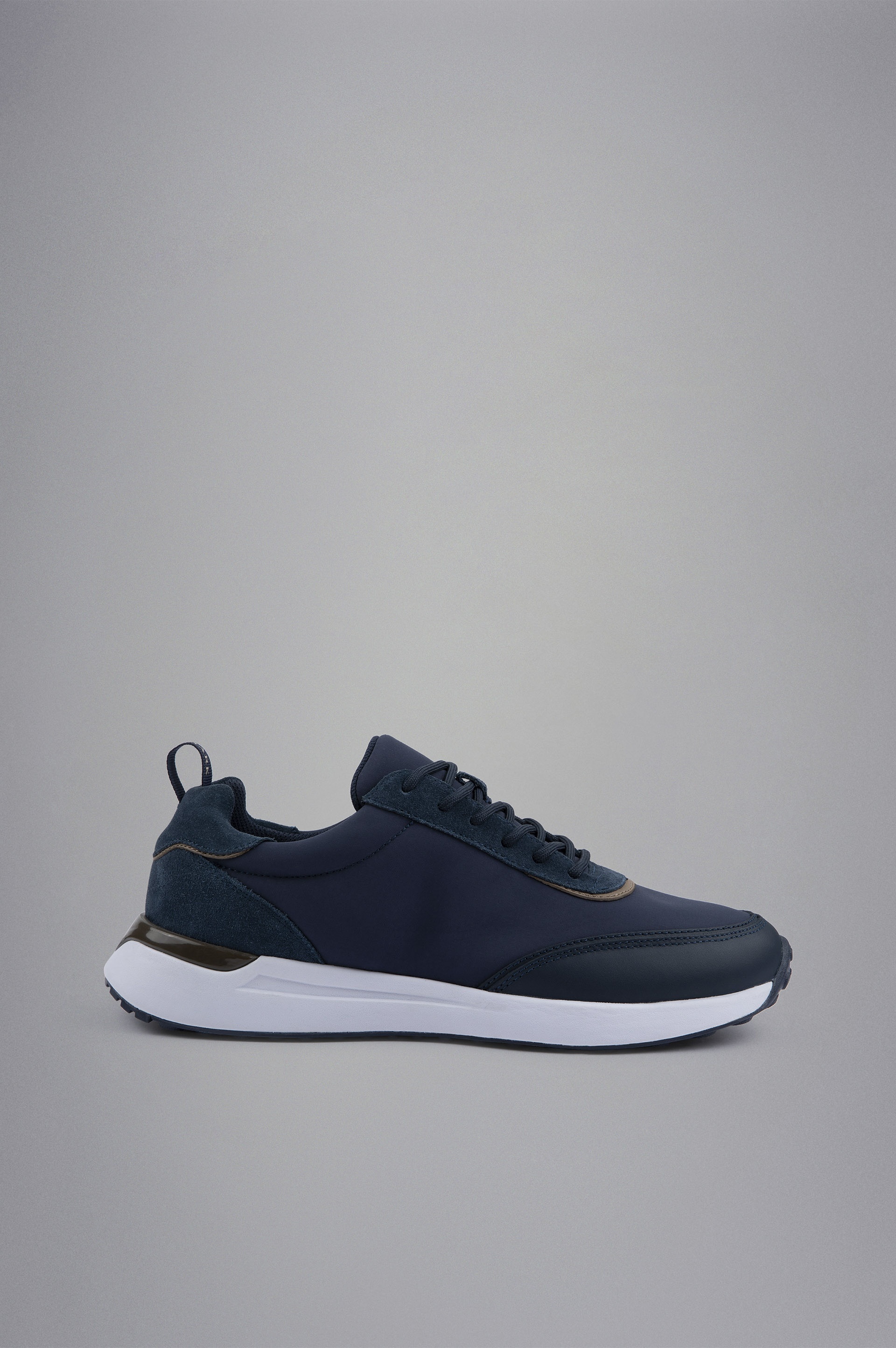 TECH FABRIC AND LEATHER HYBRID SNEAKERS - 1