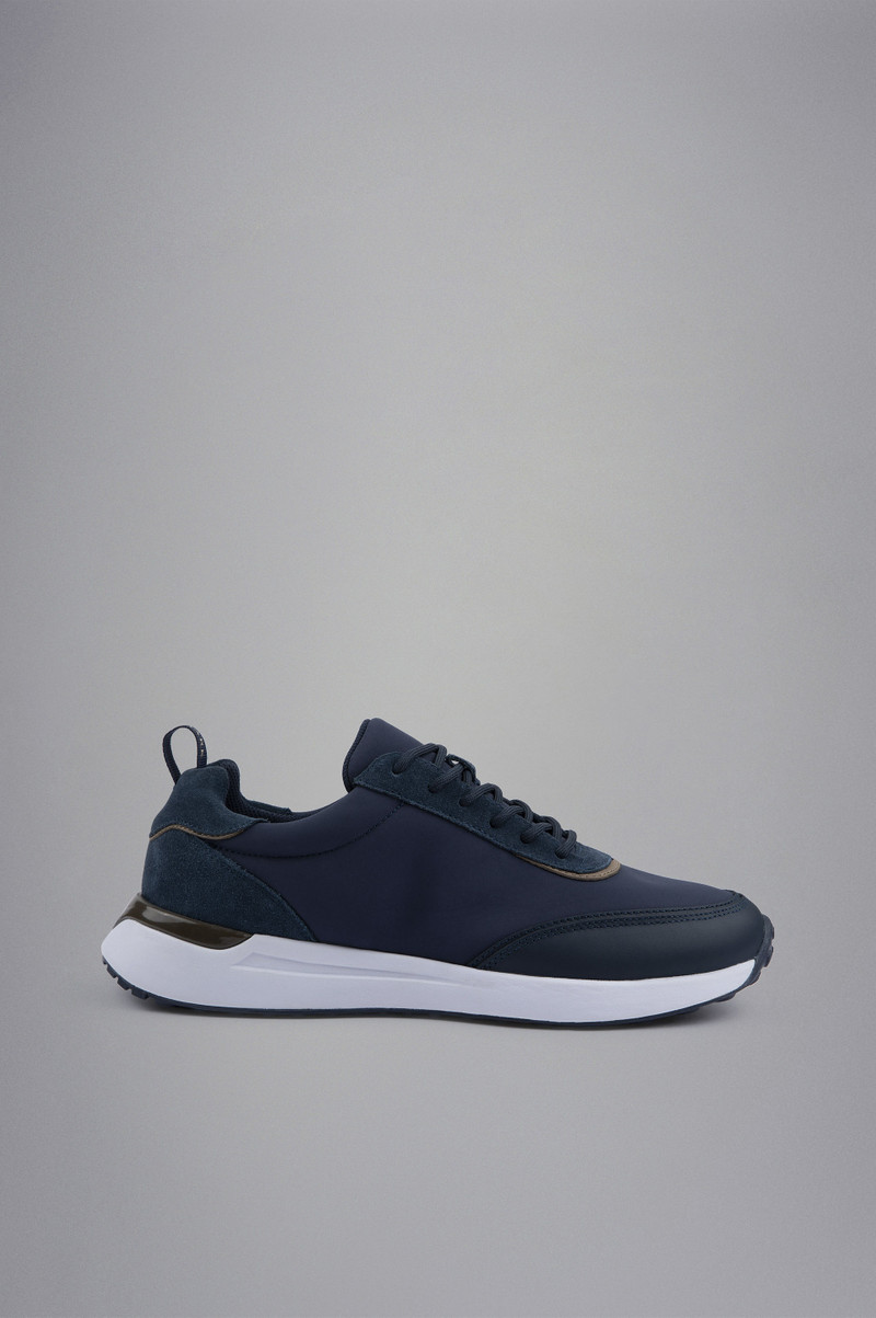 TECH FABRIC AND LEATHER HYBRID SNEAKERS 1