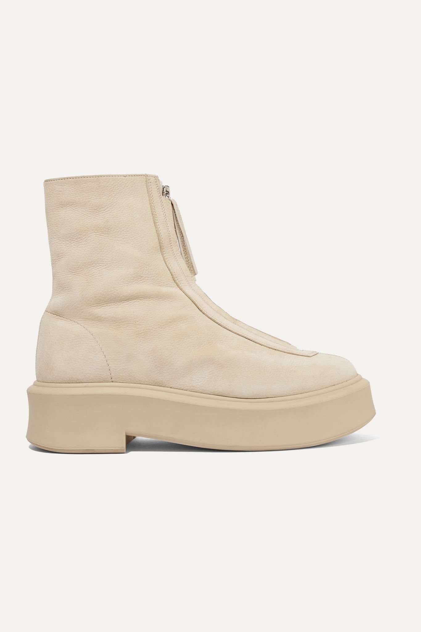 Textured-nubuck platform ankle boots - 1