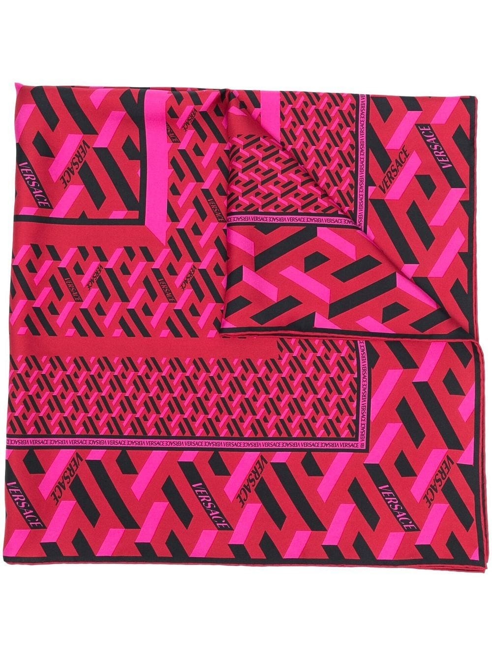 La Greca-print silk scarf - 1