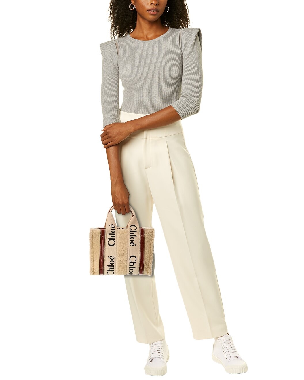 Chloé Woody Small Shearling & Leather Tote (Authentic Pre-Owned) - 5