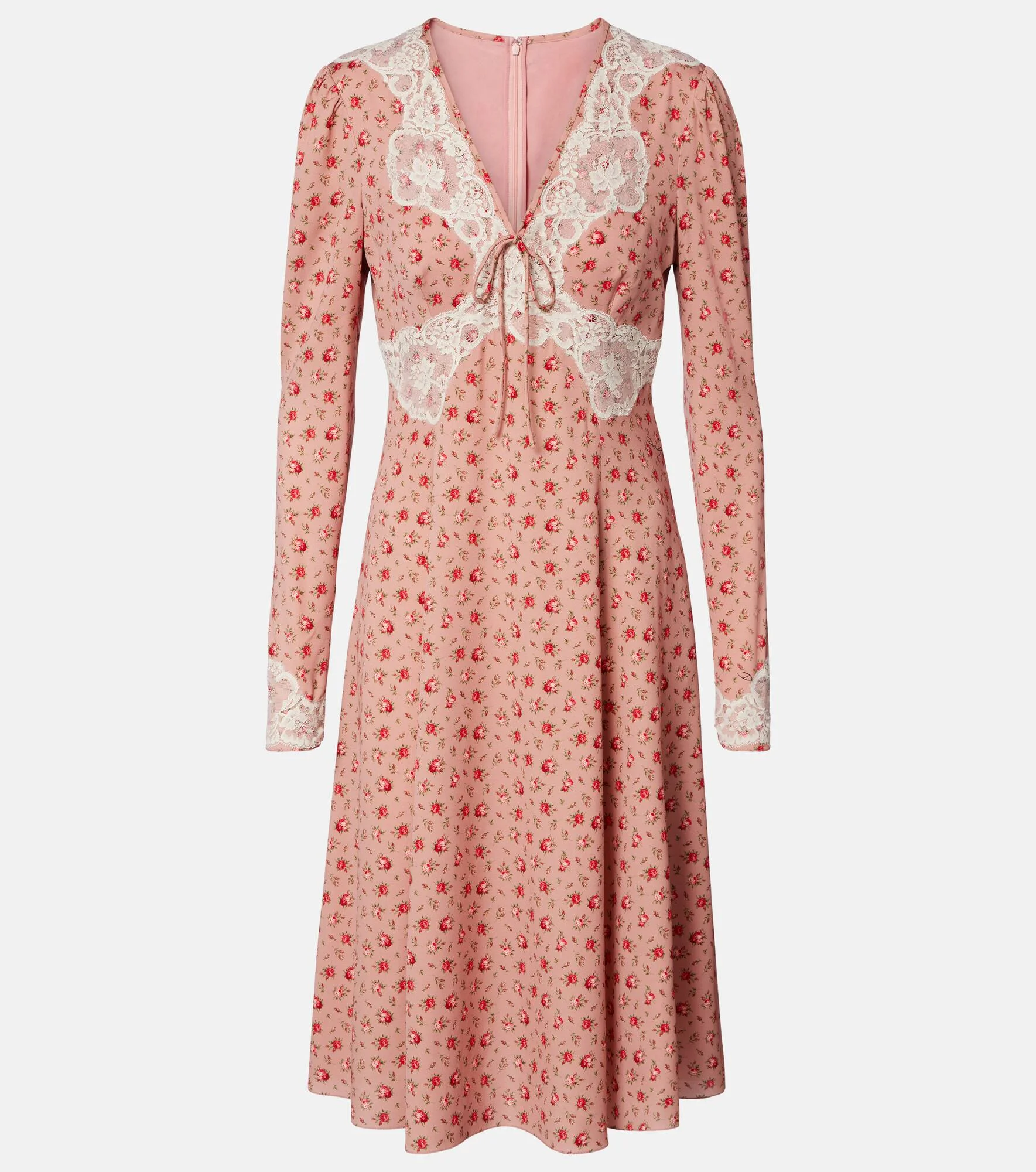 Floral silk-blend midi dress - 1