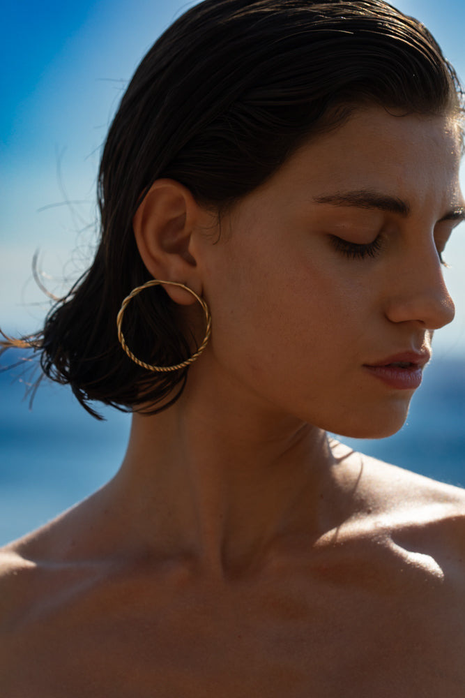 Thin Twist Hoops - 2