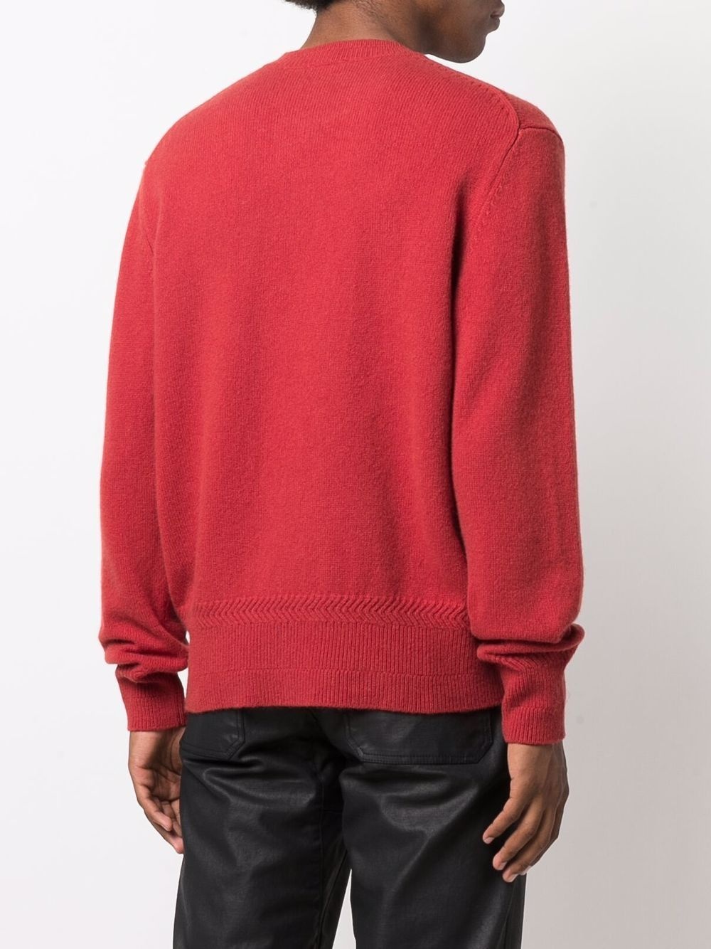 embroidered-logo crew neck jumper - 4