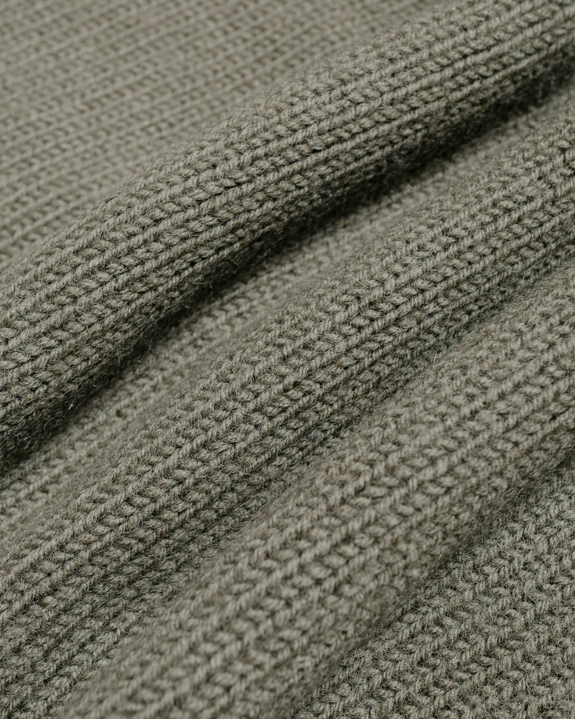 Adventurer Roll Neck Sweater Wool Yarn Khaki - 5