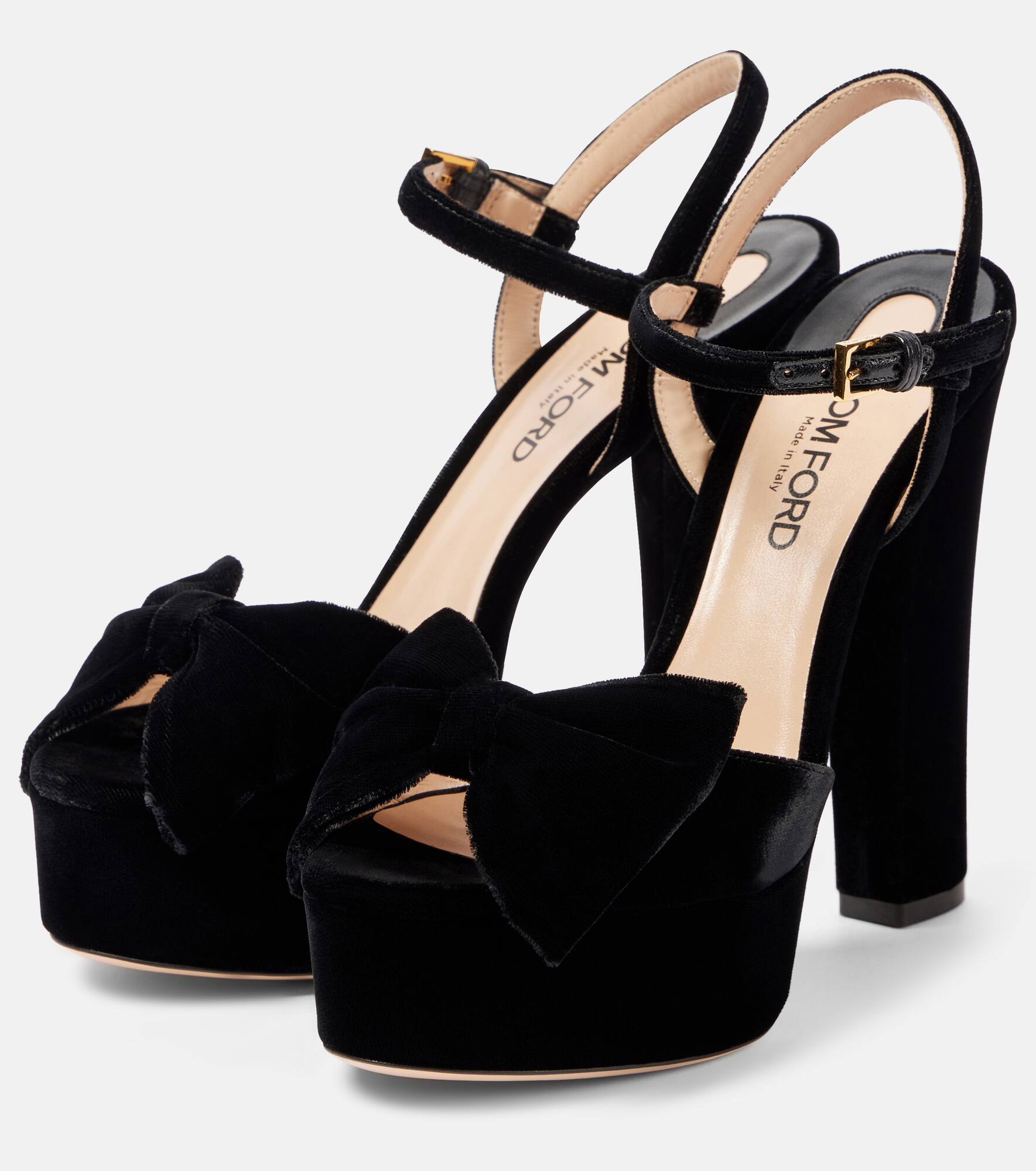 Brigitte 130 velvet platform sandals - 4