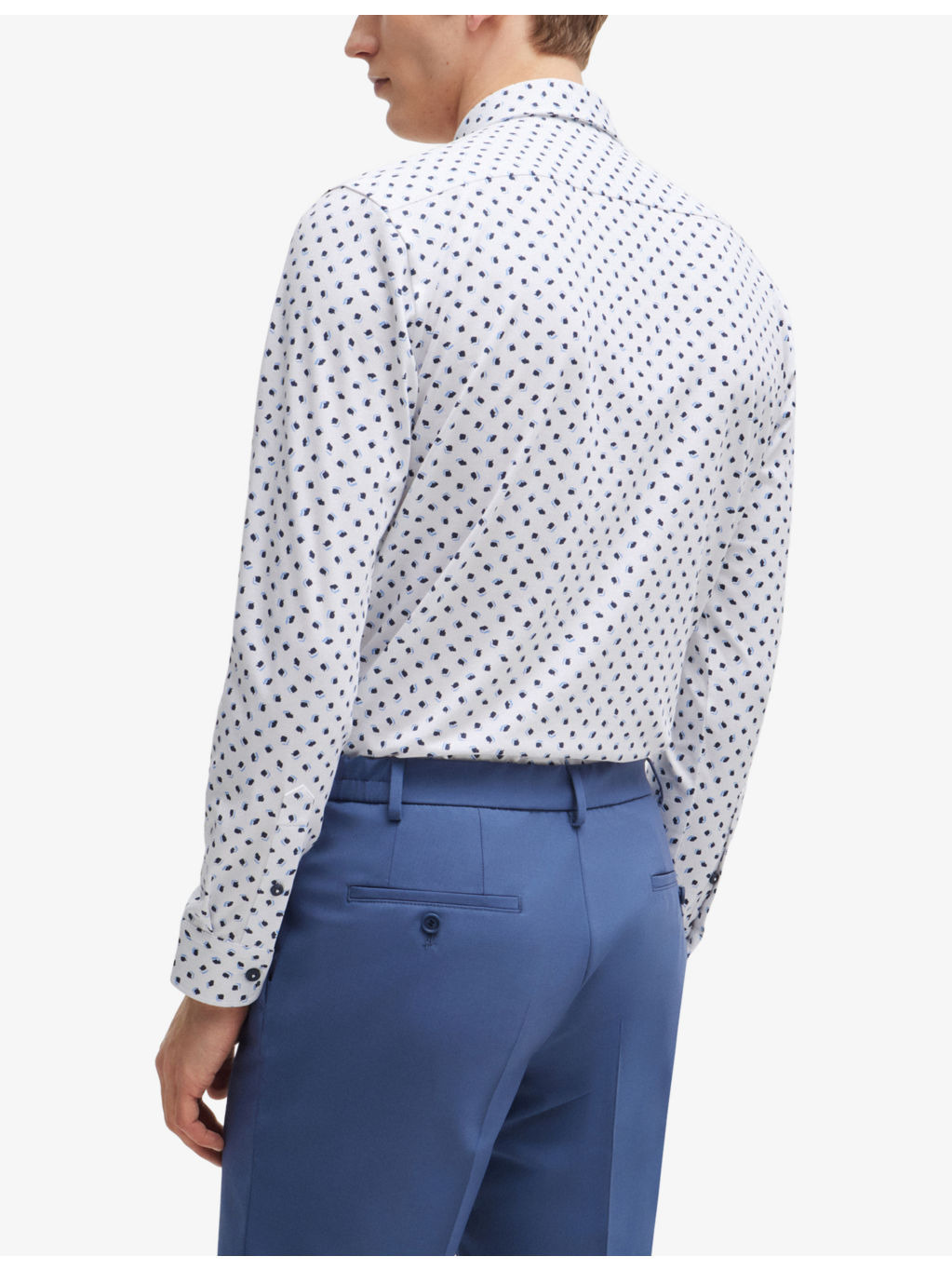 Graphic-print slim-fit cotton-blend shirt - 4