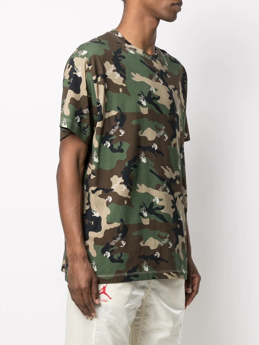 camouflage-print crew-neck T-shirt - 3