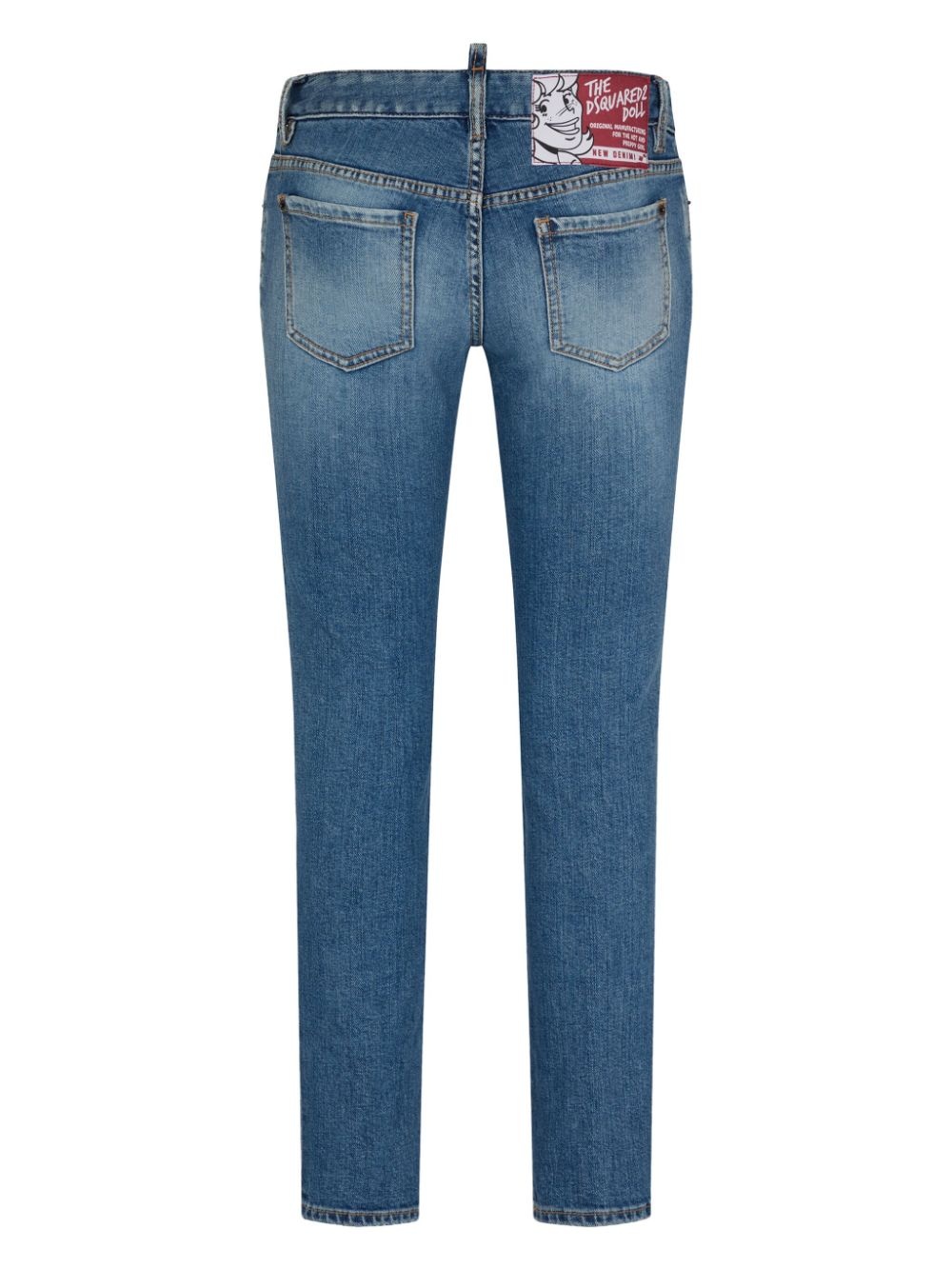 logo-patch cotton-blend tapered jeans - 2