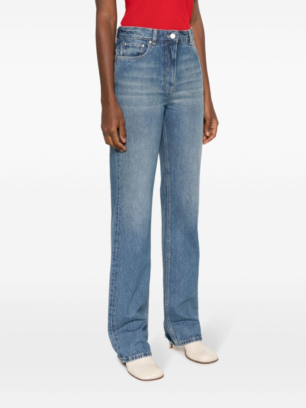 high-waisted straight-leg jeans - 3