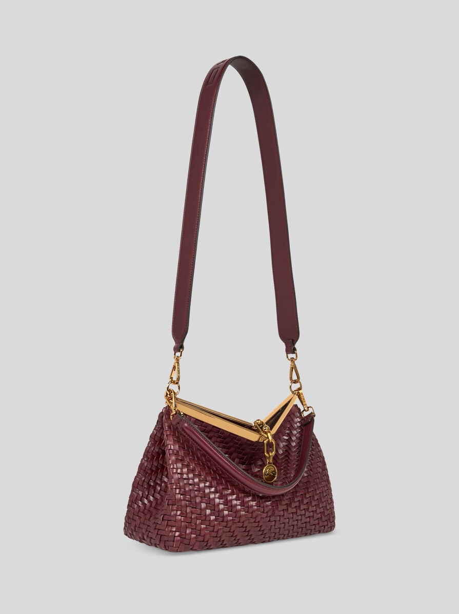 MEDIUM WOVEN LEATHER VELA BAG - 6