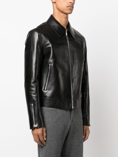 Lanvin zip-up leather jacket outlook