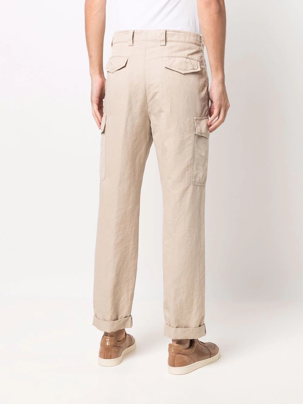 slim-cut cargo trousers - 4