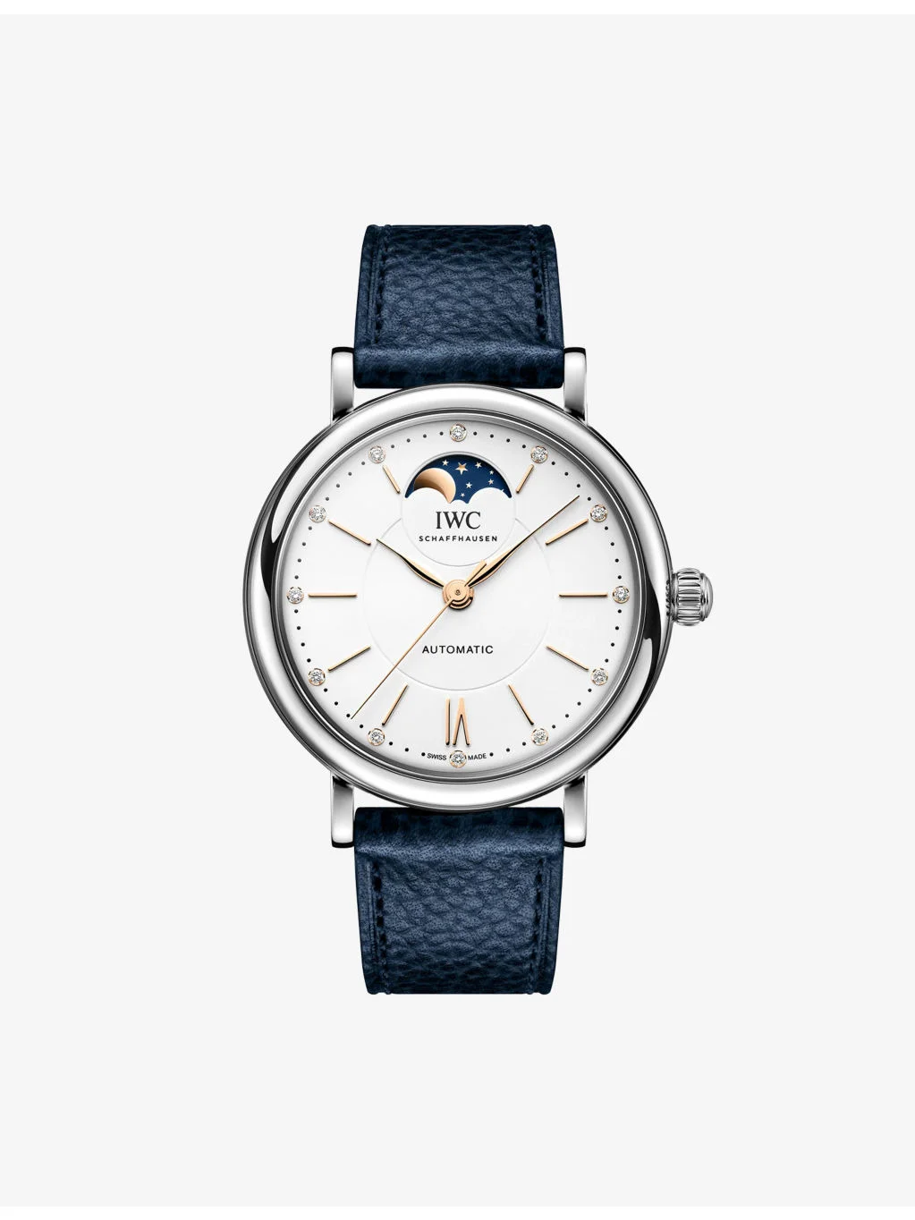 Portofino Moon Phase Stainless-Steel And Leather Automatic Watch 37mm - 1