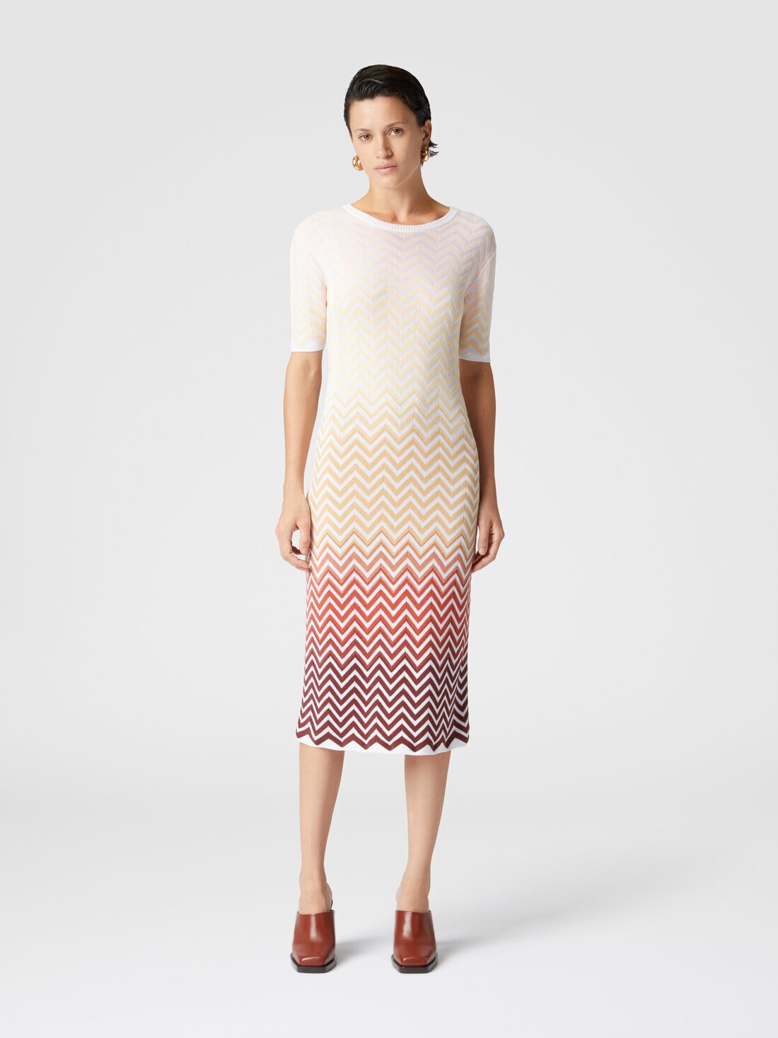 Dégradé chevron motif midi dress - 2