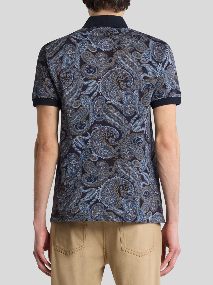 COTTON POLO SHIRT WITH PAISLEY PRINT - 4
