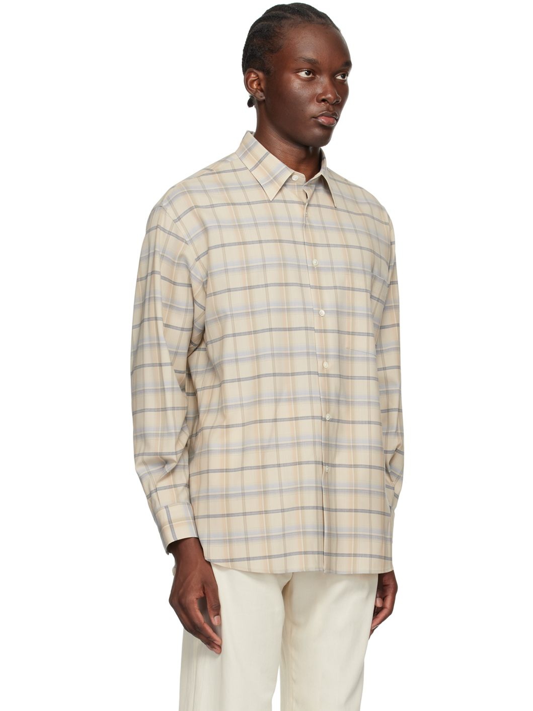 Beige Check Shirt - 2