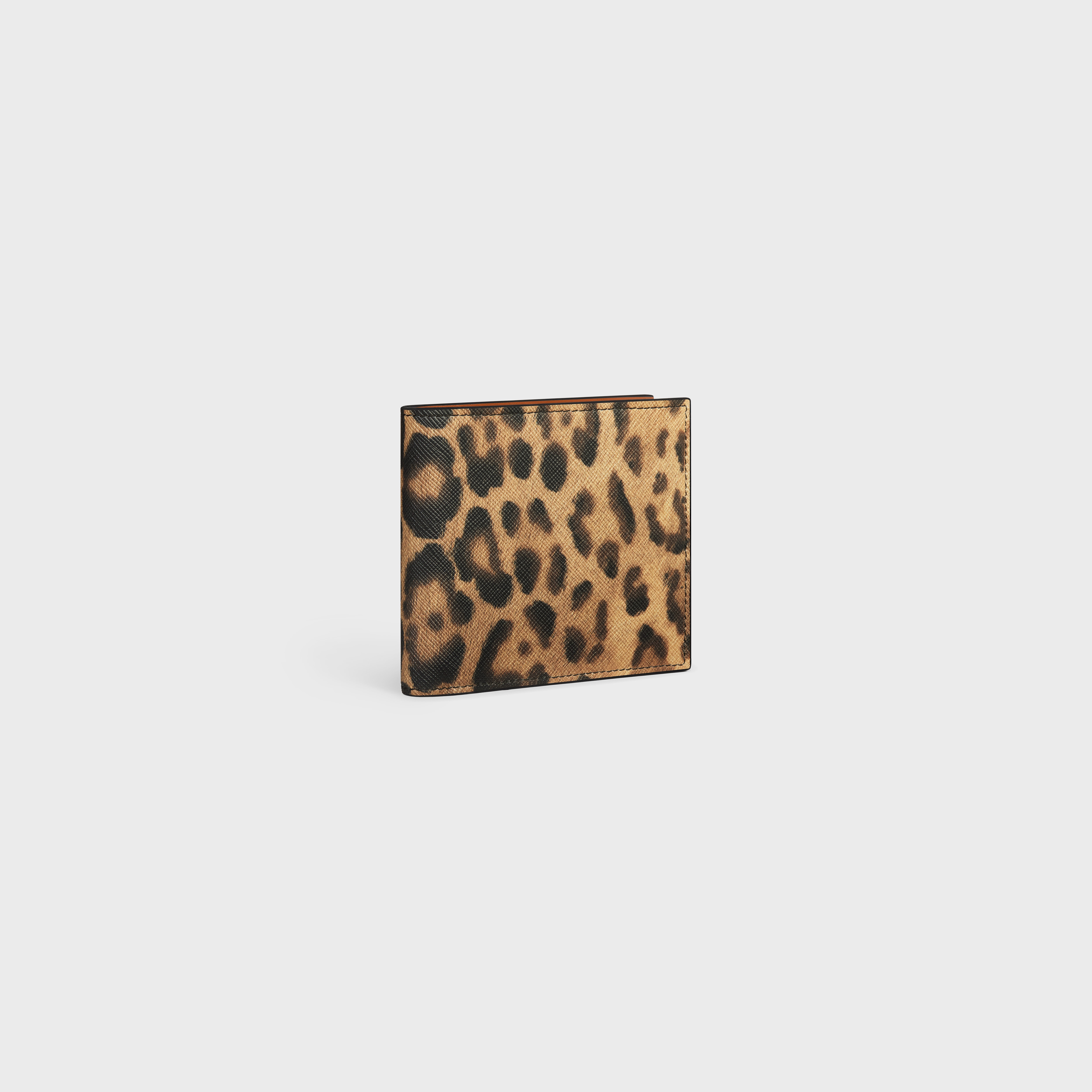 Bi-fold Wallet with Coin Compartment in Celine canvas with leopard print - 3