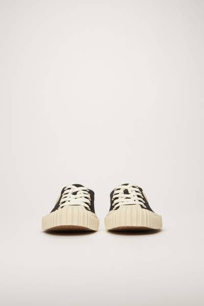 Acne Studios Logo-patch canvas sneakers black outlook