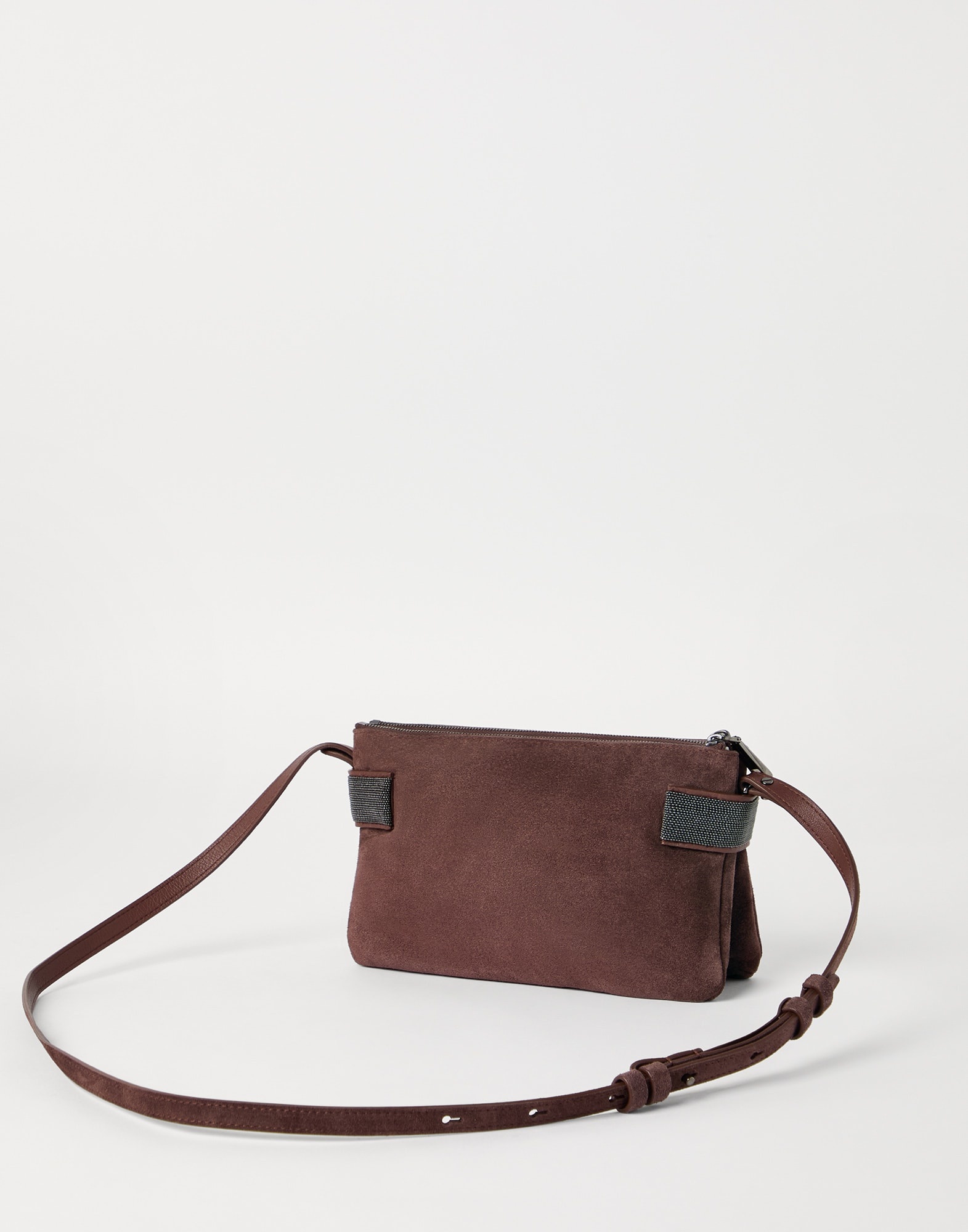 Essence mini shoulder bag in suede with precious bands - 2
