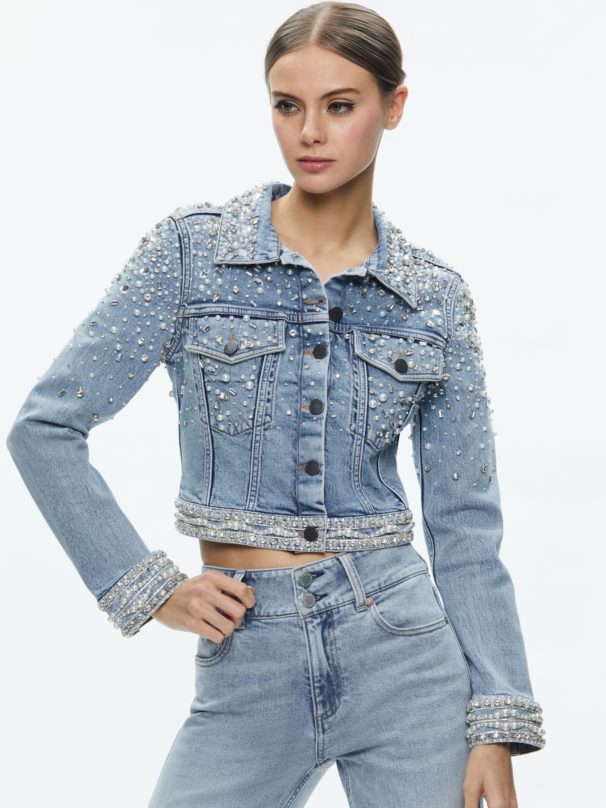 NELSON EMBELLISHED FITTED DENIM JACKET - 2