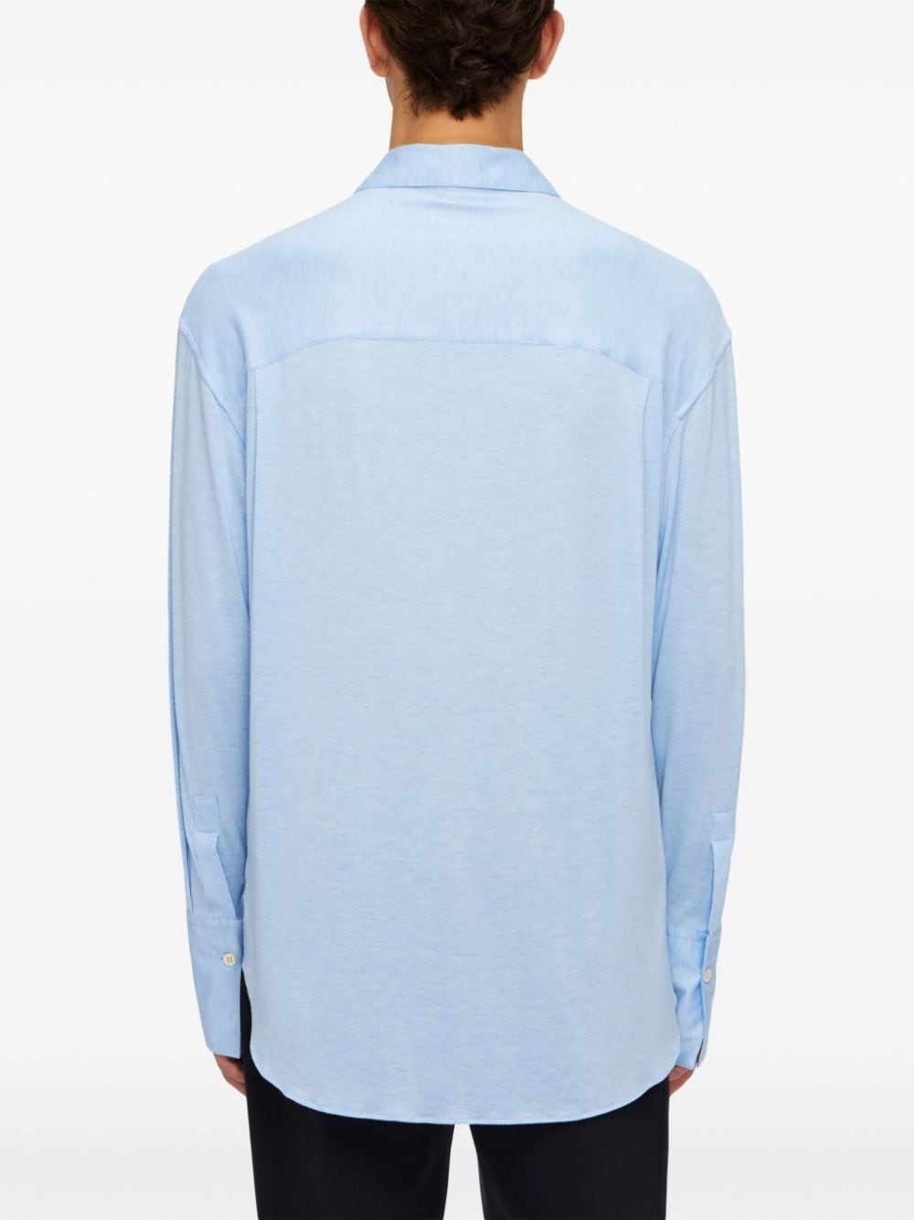 logo-embroidery stretch-jersey shirt - 4