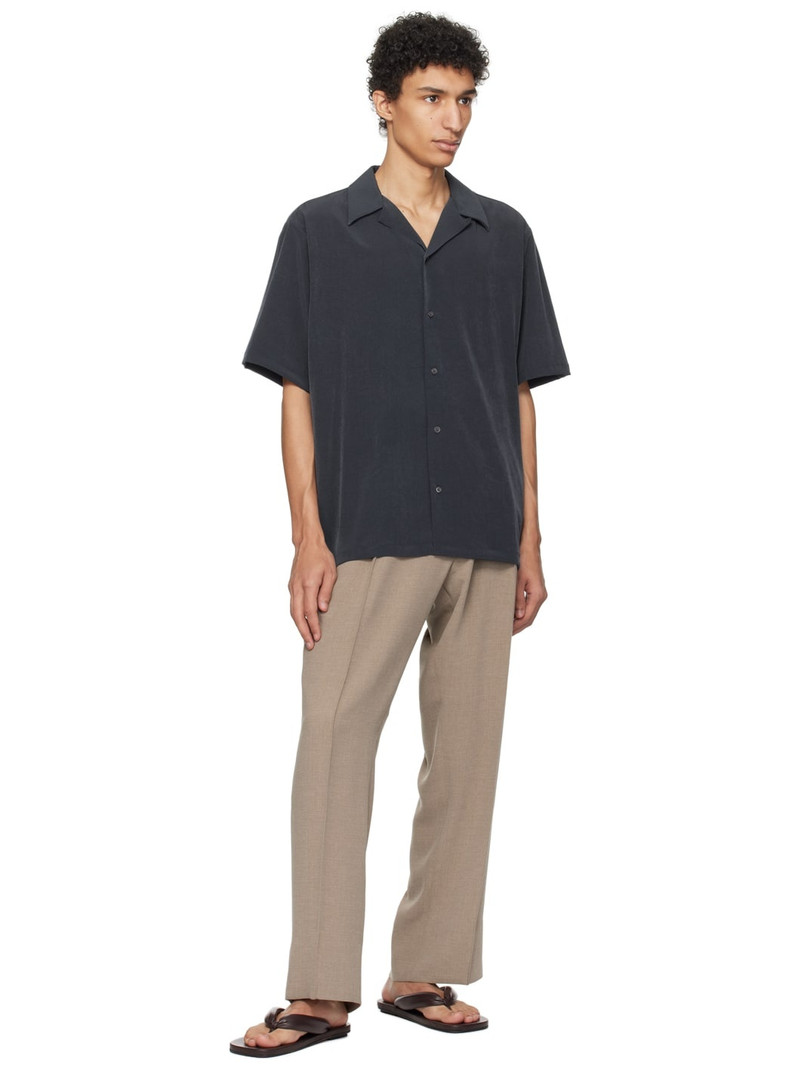 RAINMAKER KYOTO Navy Open Spread Collar Shirt outlook