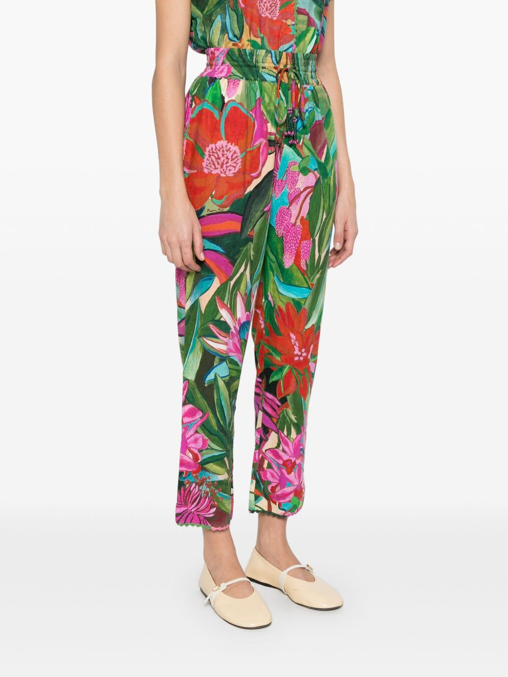 floral-print trousers - 3