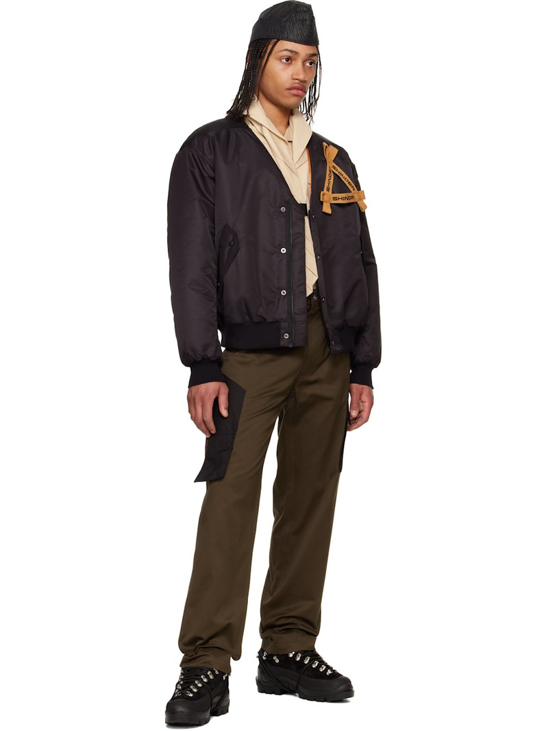 OLLY SHINDER Black V Bomber Jacket outlook