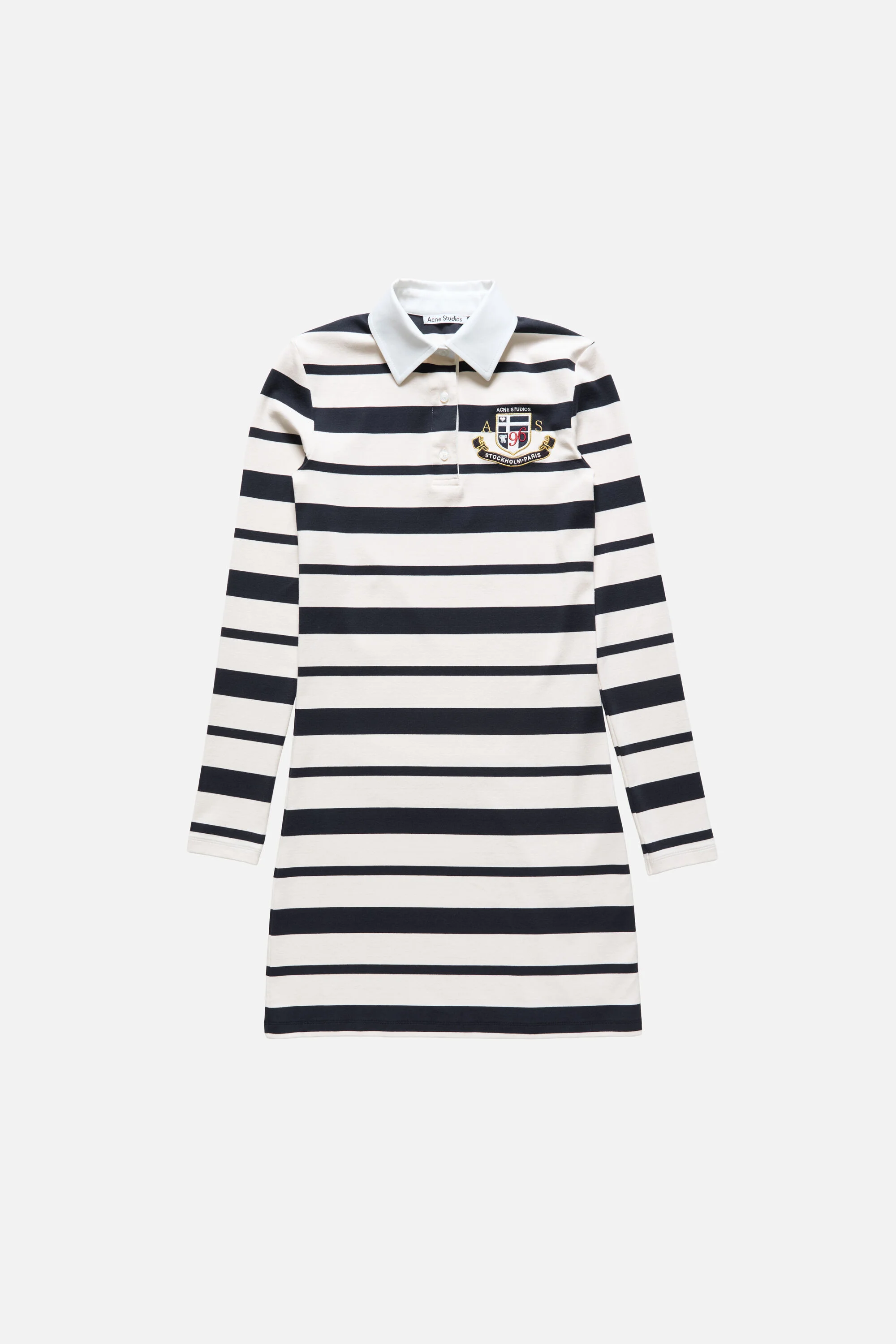 Striped polo dress - Navy/ecru - 1