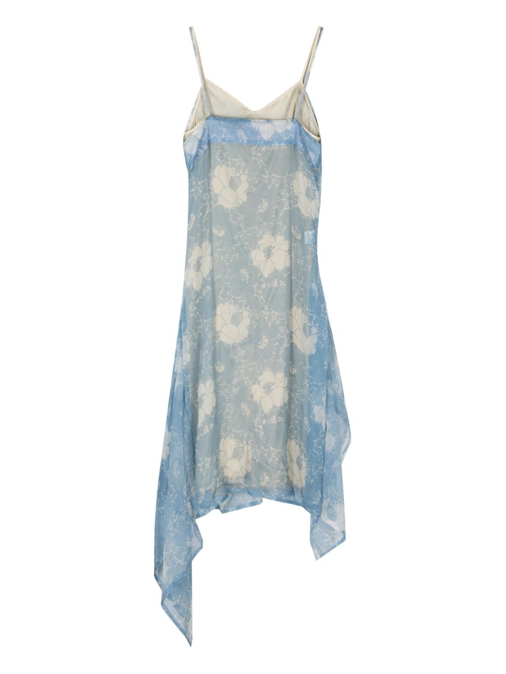 floral-print silk slip dress - 2